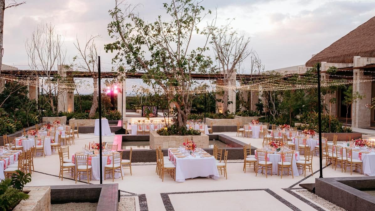 Courtyard Plaza — reception venue at Secrets Playa Blanca Costa Mujeres